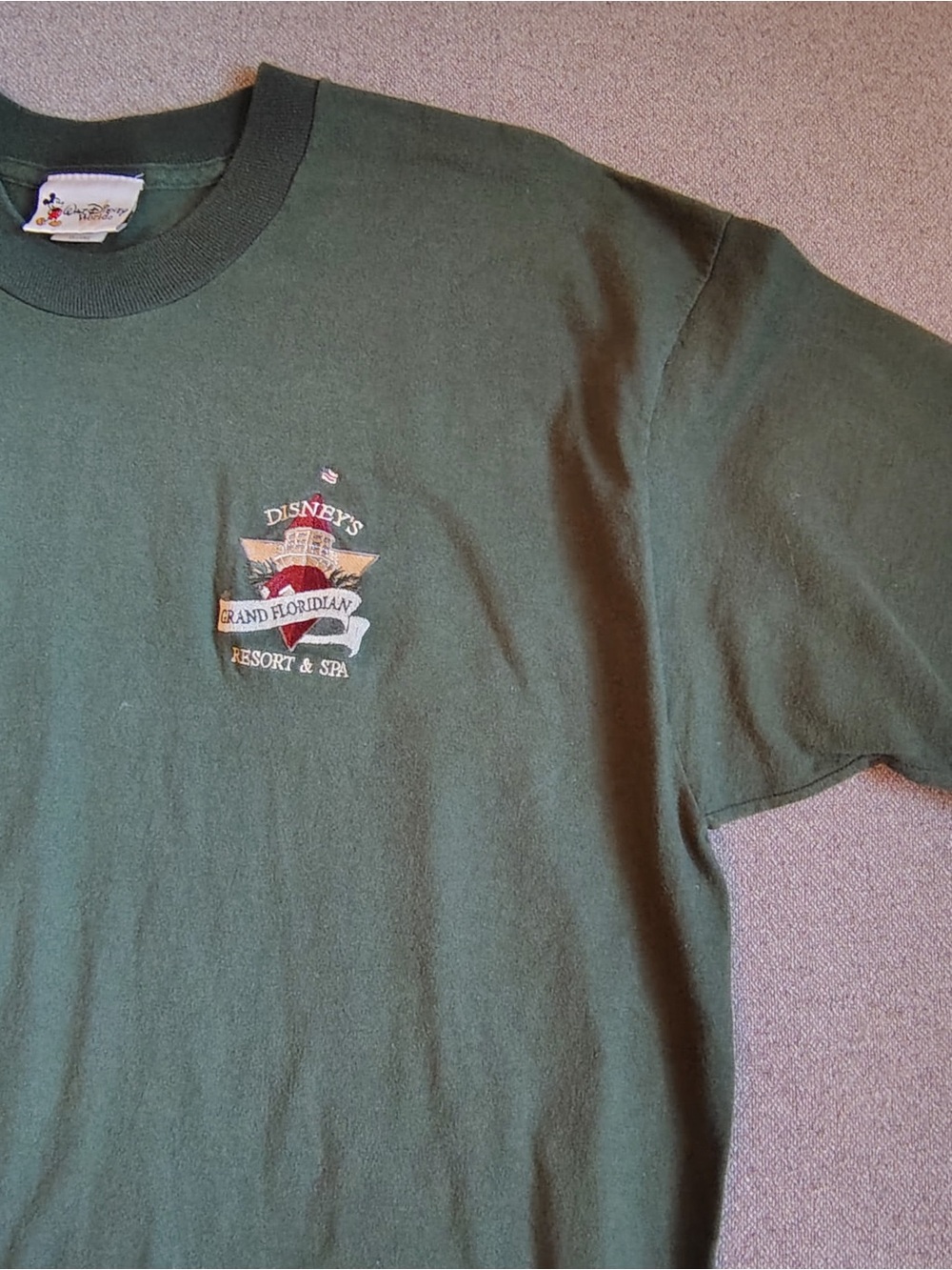 Vtg Disney Grand Floridian Logo Tshirt Men XXL Green Oversized USA